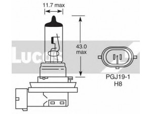 LUCAS ELECTRICAL LLB708P lemputė, rūko žibintas 
 Kėbulas -> Pagalbiniai žibintai/dalys -> Rūko žibintas/dalys -> Lemputė, rūko žibintas