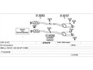 MTS C210428007756 išmetimo sistema 
 Išmetimo sistema -> Išmetimo sistema, visa