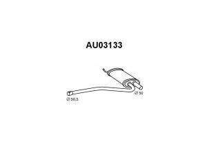 VENEPORTE AU03133 vidurinis duslintuvas 
 Išmetimo sistema -> Duslintuvas
8D0253409AB, 8D0253409AC