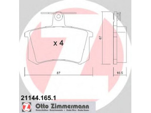 ZIMMERMANN 21144.165.1 stabdžių trinkelių rinkinys, diskinis stabdys 
 Techninės priežiūros dalys -> Papildomas remontas
0060760120, 60760120, 77362187