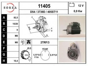 EAI 11405 starteris 
 Elektros įranga -> Starterio sistema -> Starteris
036911023G, 036911023GX, 036911023H