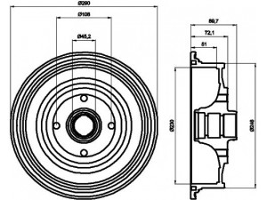 HELLA PAGID 8DT 355 301-601 stabdžių būgnas 
 Stabdžių sistema -> Būgninis stabdys -> Stabdžių būgnas
431501615, 431501615A, 443501615