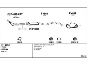 FENNO PE418 išmetimo sistema 
 Išmetimo sistema -> Išmetimo sistema, visa