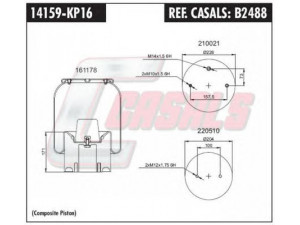 CASALS B2488 dėklas, pneumatinė pakaba