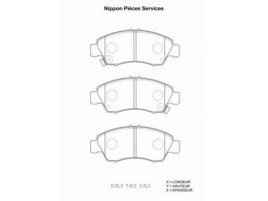 NPS H360A27 stabdžių trinkelių rinkinys, diskinis stabdys 
 Techninės priežiūros dalys -> Papildomas remontas
45022-S04-E50, 45022-S04-G00, 45022-S04-G01
