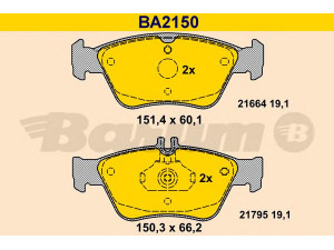BARUM BA2150 stabdžių trinkelių rinkinys, diskinis stabdys 
 Techninės priežiūros dalys -> Papildomas remontas
002 420 44 20, 002 420 96 20, 004 420 02 20