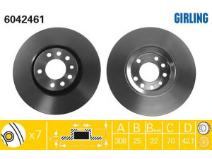 GIRLING 6042461 stabdžių diskas 
 Dviratė transporto priemonės -> Stabdžių sistema -> Stabdžių diskai / priedai
05391560, 569061, 91158407, 9194477