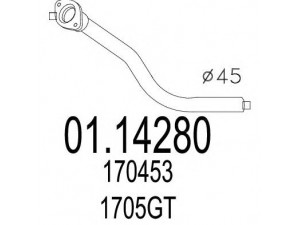 MTS 01.14280 išleidimo kolektorius 
 Išmetimo sistema -> Išmetimo vamzdžiai
170453, 1705GT, 96636428, 170453