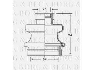 BORG & BECK BCB2758 gofruotoji membrana, kardaninis velenas 
 Ratų pavara -> Gofruotoji membrana