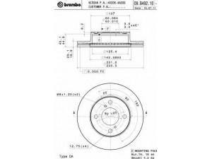 BREMBO 09.B492.10 stabdžių diskas 
 Dviratė transporto priemonės -> Stabdžių sistema -> Stabdžių diskai / priedai
402064A00G, 55311M68K10