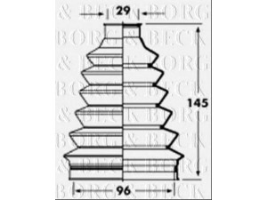 BORG & BECK BCB2361 gofruotoji membrana, kardaninis velenas 
 Ratų pavara -> Gofruotoji membrana
0003301685, 7701470155
