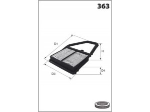MECAFILTER ELP3984 oro filtras 
 Techninės priežiūros dalys -> Techninės priežiūros intervalai
17220PLC000, 17220PLC505, 17220PLCY00
