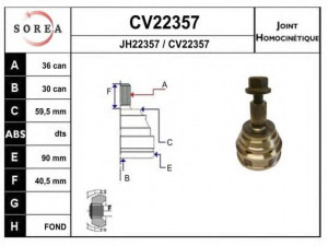 EAI CV22357K jungčių komplektas, kardaninis velenas 
 Ratų pavara -> Sujungimai/komplektas