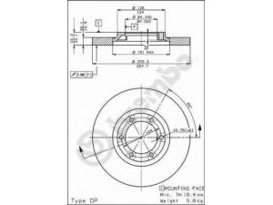 BRECO BS 7355 stabdžių diskas
MB082465, MB082465