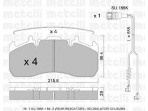METELLI 22-0808-1K stabdžių trinkelių rinkinys, diskinis stabdys