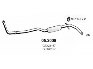 ASSO 05.2009 priekinis duslintuvas 
 Išmetimo sistema -> Duslintuvas
GEX33140, GEX33167, GEX33197, GEX33427