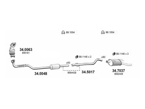 ASSO ART3545 išmetimo sistema 
 Išmetimo sistema -> Išmetimo sistema, visa