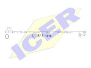 ICER 610624 E C įspėjimo kontaktas, stabdžių trinkelių susidėvėjimas 
 Stabdžių sistema -> Susidėvėjimo indikatorius, stabdžių trinkelės
34 35 6 799 736, 34 35 6 865 612