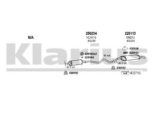 KLARIUS 390623E išmetimo sistema 
 Išmetimo sistema -> Išmetimo sistema, visa