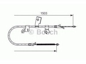 BOSCH 1 987 477 543 trosas, stovėjimo stabdys 
 Stabdžių sistema -> Valdymo svirtys/trosai
46420 52010