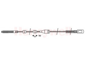 BENDIX 431190B trosas, stovėjimo stabdys 
 Stabdžių sistema -> Valdymo svirtys/trosai
522569, 522590, 522597, 522601