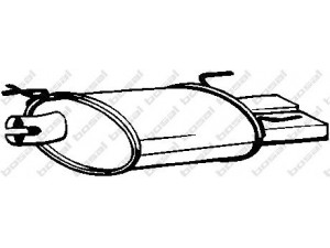BOSAL 185-297 galinis duslintuvas 
 Išmetimo sistema -> Duslintuvas
58 52 345, 90352418, 8 52 915, 90352418