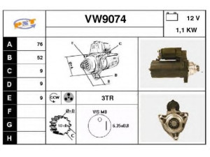 SNRA VW9074 starteris 
 Elektros įranga -> Starterio sistema -> Starteris
02B911023F