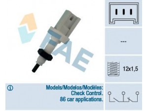 FAE 24380 stabdžių žibinto jungiklis 
 Stabdžių sistema -> Stabdžių žibinto jungiklis
161364408001, 60531609, 7619028