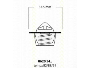 TRISCAN 8620 5488 termostatas, aušinimo skystis 
 Aušinimo sistema -> Termostatas/tarpiklis -> Thermostat
9605028680, 1337.27, 1338.11, 1338.44