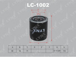 LYNXauto LC-1002 alyvos filtras 
 Filtrai -> Alyvos filtras
078 115 561 D, 078 115 561 H, 078 115 561 J