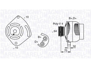 MAGNETI MARELLI 063321919010 kintamosios srovės generatorius 
 Elektros įranga -> Kint. sr. generatorius/dalys -> Kintamosios srovės generatorius
46830210