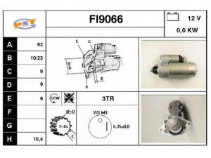 SNRA FI9066 starteris 
 Elektros įranga -> Starterio sistema -> Starteris
46235242