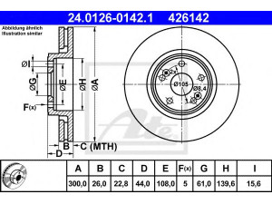 ATE 24.0126-0142.1 stabdžių diskas 
 Dviratė transporto priemonės -> Stabdžių sistema -> Stabdžių diskai / priedai
82 00 196 263