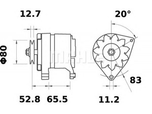 MAHLE ORIGINAL MG 409 kintamosios srovės generatorius