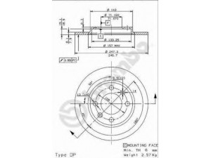 BREMBO 08.9602.10 stabdžių diskas 
 Stabdžių sistema -> Diskinis stabdys -> Stabdžių diskas
4249F5, 95661749, 96012770