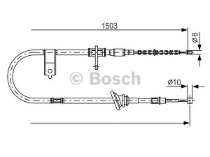 BOSCH 1 987 482 165 trosas, stovėjimo stabdys 
 Stabdžių sistema -> Valdymo svirtys/trosai
59770 22000