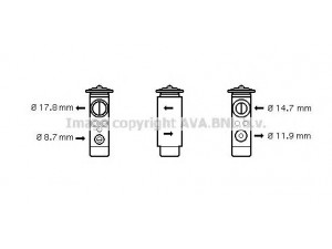 AVA QUALITY COOLING BW1171 išsiplėtimo vožtuvas, oro kondicionavimas 
 Oro kondicionavimas -> Vožtuvai
64118361917, 64118372436, 64118384379