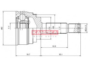 KAMOKA 6832 jungčių komplektas, kardaninis velenas 
 Ratų pavara -> Sujungimai/komplektas
MB526437, MB526438, MB526914, MB620034