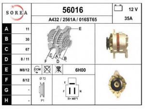 EAI 56016 kintamosios srovės generatorius
31100657024, 31100PA1014, A1T25571
