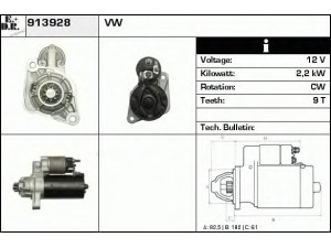 EDR 913928 starteris 
 Elektros įranga -> Starterio sistema -> Starteris
070901123B