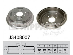 NIPPARTS J3408007 stabdžių būgnas 
 Stabdžių sistema -> Būgninis stabdys -> Stabdžių būgnas
43511-60G00, 43511-60G10