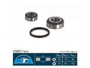 BTA H2R017BTA rato guolio komplektas 
 Ašies montavimas/vairavimo mechanizmas/ratai -> Rato stebulė/montavimas -> Rato guolis
4403943, 9111943, 77 01 465 647