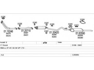 MTS C250858005026 išmetimo sistema 
 Išmetimo sistema -> Išmetimo sistema, visa