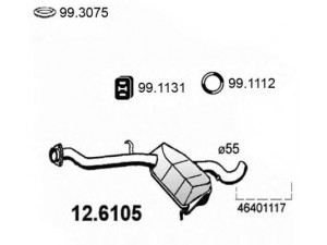 ASSO 12.6105 vidurinis duslintuvas 
 Išmetimo sistema -> Duslintuvas
46401117, 7762197, 46401117, 7762197