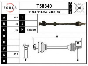 EAI T58340 kardaninis velenas 
 Ratų pavara -> Kardaninis velenas