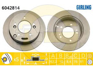 GIRLING 6042814 stabdžių diskas 
 Stabdžių sistema -> Diskinis stabdys -> Stabdžių diskas
5841139300, 5841139600, 5841139600