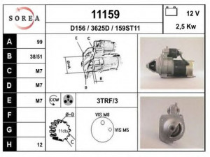 EAI 11159 starteris 
 Elektros įranga -> Starterio sistema -> Starteris