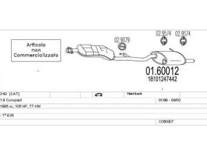 MTS C050007000707 išmetimo sistema 
 Išmetimo sistema -> Išmetimo sistema, visa