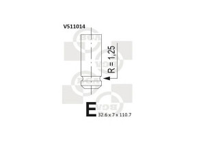BGA V511014 išleidimo vožtuvas 
 Variklis -> Variklio uždegimo laiko reguliavimo kontrolė -> Vožtuvų eilė -> Vožtuvai/dalys
7700110389, 1320200QAN, 13202AW300