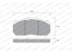 WEEN 151-1028 stabdžių trinkelių rinkinys, diskinis stabdys 
 Techninės priežiūros dalys -> Papildomas remontas
68320504NGZ, 825408463, 8285388435